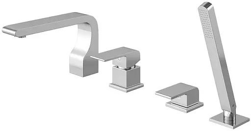 Смеситель на борт ванны Kohlman Saxo chrome QB244S Хром - фото 1