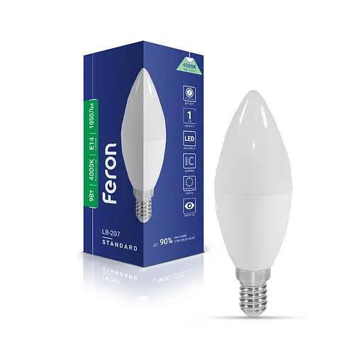 Світлодіодна лампа Feron LB-207 9 Вт E14 4000K - фото 1