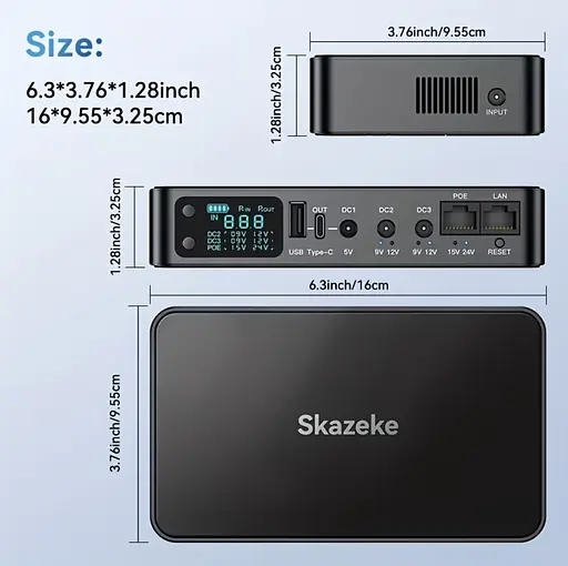 Skazeke D2P — Мини ИБП (UPS) 18000mAh (5-24V) для роутеров, камер, модемов и другого оборудования. - фото 8