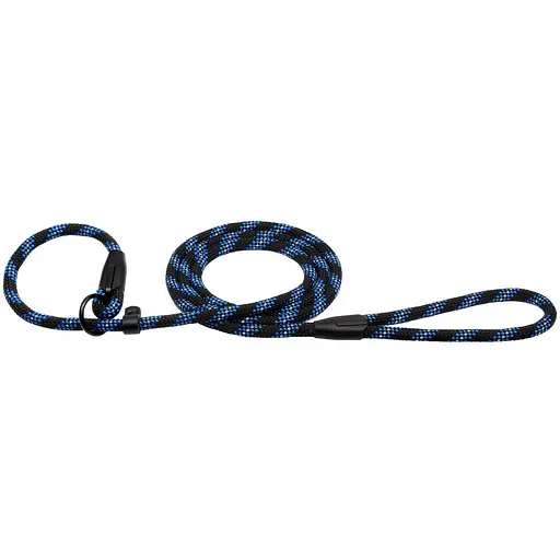Поводок-удавка для собак Barksi Active (длина 183 см диаметр 12 мм) черно-голубой - фото 2