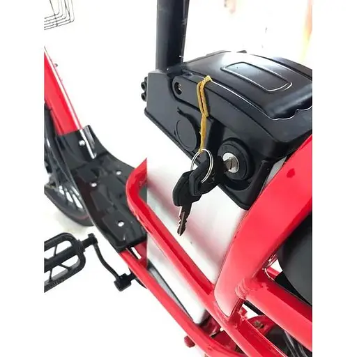 Электровелосипед Minako V4 PRO двухместный 800W/60V/24Ah с задним амортизатором красный - фото 11