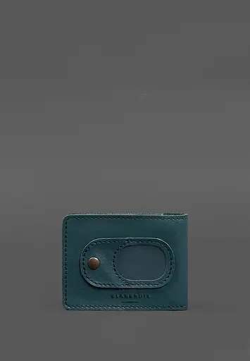 Кожаная обложка для удостоверения участника боевых действий (УБД) с карманом для жетона зеленая - фото 4