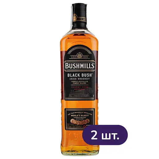Віскі Bushmills Black 40% 1.4 л (2 шт. х 0.7 л) - фото 1