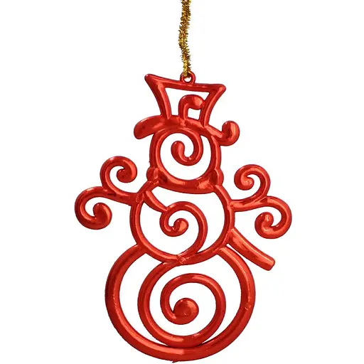 Украшение-подвеска Chomik Олень, снежинка, снеговик пластиковая красная 3 шт. (BAI5874) - фото 2