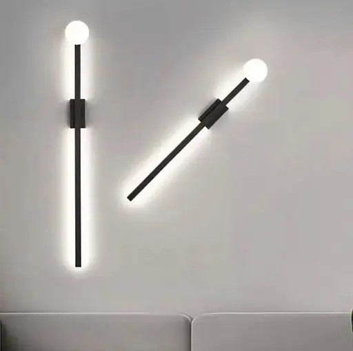 Минималистичное удлиненное бра с белым плафоном 80 см Line F Арт. WJ33/800 BK - фото 1