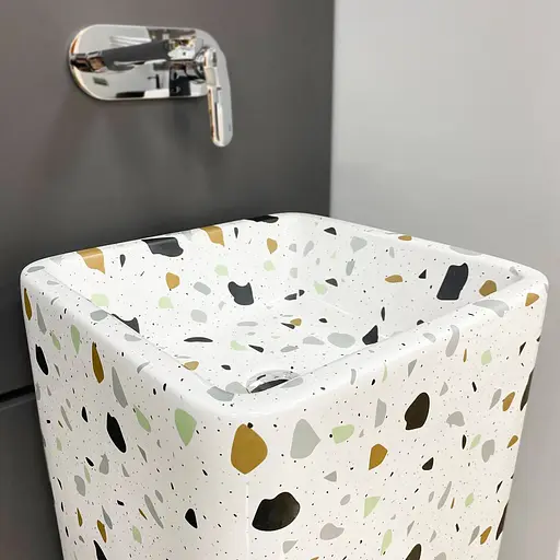 Умивальник VBI Lukka terazzo glossy напольний VBI-019009, Білий - фото 5