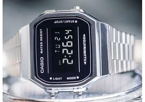 Електронні чоловічі наручні годинники Casio оригінал Японія Collection A168WEM-1EF зі сталевим браслетом - фото 2