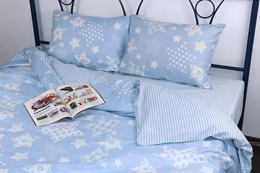 Комплект постільної білизни Руно євро "Blue star" бязь 845.114Б_Blue star