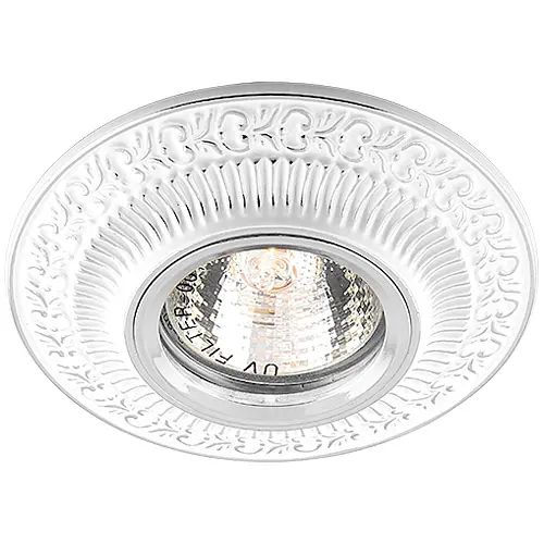 Встраиваемый светильник Feron DL6240 под лампу белый серебро - фото 1