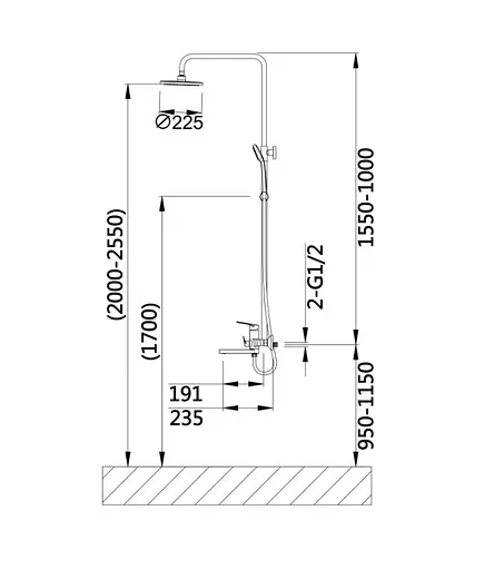 Душевая система универсальная Qtap Aries Chrome с изливом QTARI1112CRM47606 - фото 5