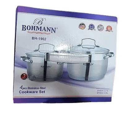 Універсальний набір каструль з кришками Bohmann BH-1902 2 каструлі з нержавіючої сталі - фото 6