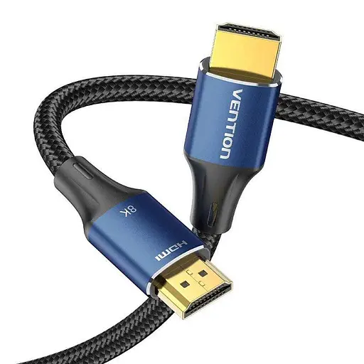 Кабель Vention Cotton Braided HDMI-A Male to Male HD v2.1 Cable 8K 5M Blue Aluminum Alloy Type (ALGLJ) - фото 2