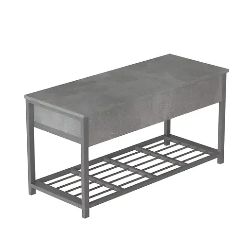 Банкетка з ящиком Ferrum-decor Дрейк 1 550x1000x400 метал Сірий ДСП Бетон 16 мм (FRD-103065)