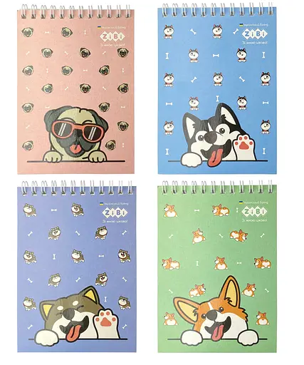 Блокнот на пружине Puppies KIDS Line, А6, 40 листов, картонная обложка - фото 2
