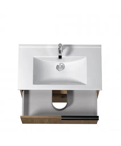 Тумба Мойдодир Grace 80-A з умивальником Su-80 дуб підсмажений - фото 5