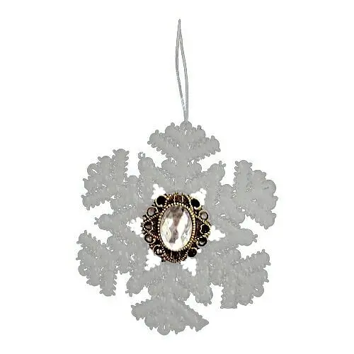 Сніжинка з блискітками 12 см - фото 1