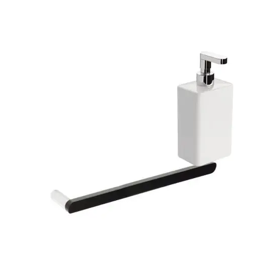 Тримач для рушника з дозатором Stilhaus Living хром LV69D/23, Білий - фото 1