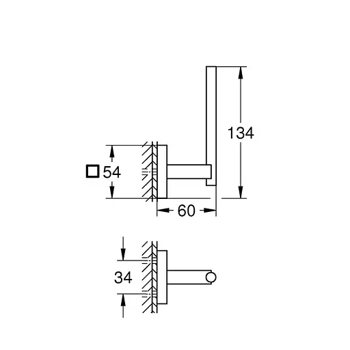 Тримач запасного рулону туалетного паперу Grohe QuickFix Start Cube 409792430 Чорний матовий - фото 2