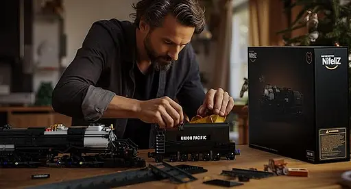 Конструктор Nifeliz Локомотив "Big Boy" з підставкою (NF10263) - фото 15