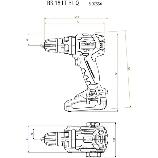 Дриль-шуруповерт Metabo BS 18 LT BL Quick (602334800) [135537] - фото 3