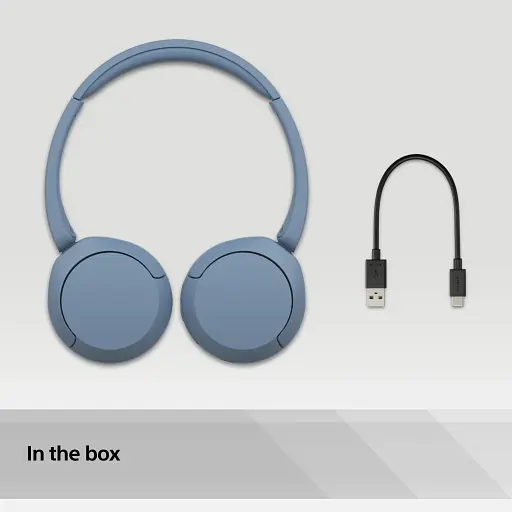 Наушники Sony On-ear WH-CH520 BT 5.2 SBC AAC Wireless Mic синие - фото 2