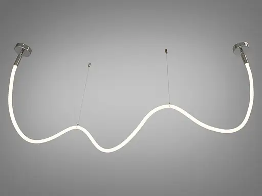 Сучасна світлодіодна люстра для кабінета шланг, 28Вт, срібні люстри - фото 2