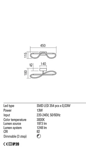 Бра Redo CORRAL AP LED 12W 3000K SAND BLACK (5.1.2) 01-2109 - фото 3