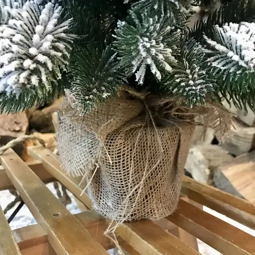 Ялинка Hvoya Premium лита в мішковині 90 см засніжена - фото 5