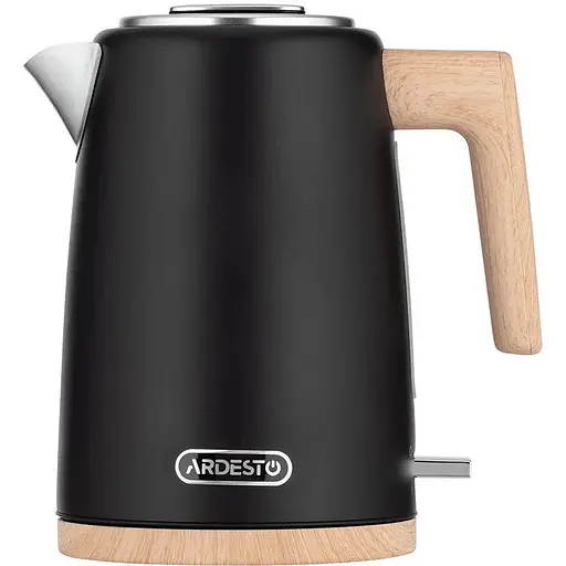 Електрочайник Ardesto EKL-F420BWD, чорний, 2200 Вт, 1.7 л, дисковий, індикатор роботи, корпус нержавіюча сталь, автоматичне - фото 1
