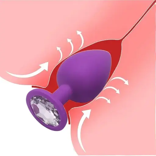 Анальная пробка I’MCUM Crystal Harmony Размер L 9.2x4.2 см Силиконовая Фиолетовая (IM-KGS201_L_purp) - фото 3