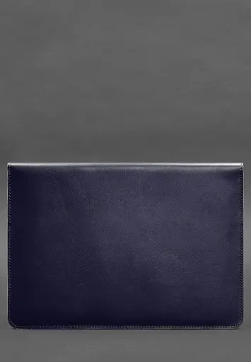 Кожаный чехол-конверт BlankNote на магнитах для ноутбука Универсальный Темно-синий - фото 3