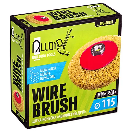 Щітка конусна Alloid Building Tools WB-30115 кручений дріт 115 мм (WB-30115) - фото 3