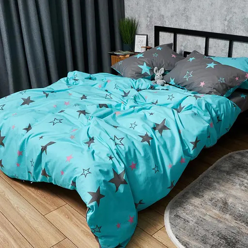 Комплект постільної білизни Moon&Star Бязь Gold Люкс Starry Skies Полуторний Євро 160х220 наволочки 4х70х70 - фото 3