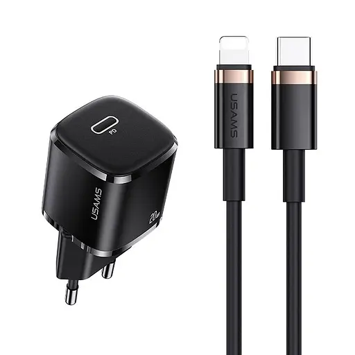Адаптер сетевой USAMS T36 Type-C to Lightning cable XFK Super Cube Series CC124 20W black - фото 1
