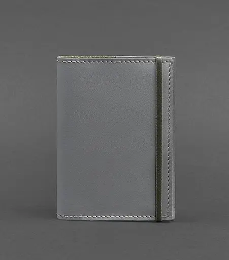 Кожаная обложка для паспорта 1.0 серая - фото 1