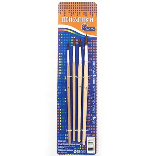 Набор художественных кистей Bambi DSCN1688 в наборе 4 штуки - фото 1