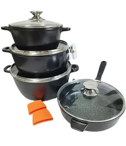 Набор кастрюль со сковородой и сотейником Bohmann BH-6018 MRB с индукционным дном 8 предметов - фото 2