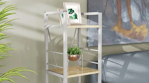 Этажерка 4/34 Ferrum-decor Серии Коннект 120x34x28 серый ДСП Дуб Сонома 16мм (FRD-104286) - фото 3