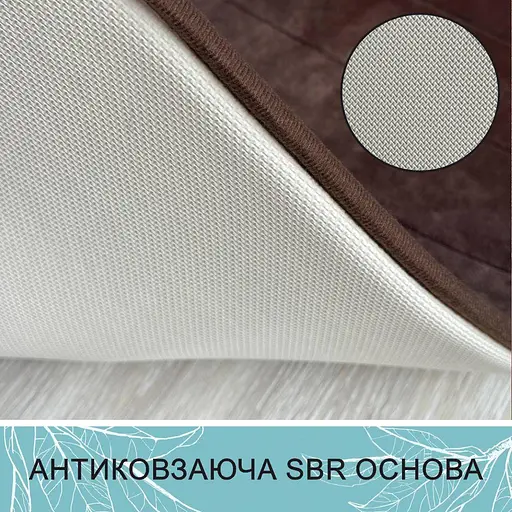 Современный коврик для ванной Aquarius с эффектом памяти U-образный контурный 50 х 50 см. Коричневый в полоску. - фото 5