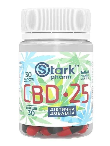 Канабідіол Stark Pharm Stark CBD 25 mg 30 caps (1086-2023-10-2085)