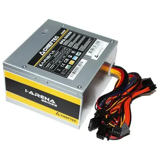 Блок питания Chieftec 500W GPA-500S8, 120 mm, 1x4pin, SATA х 3, 1x6+2pin, кабели немодульные