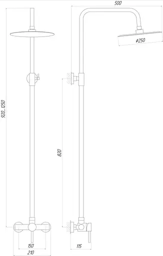 Душова система Globus Lux Alpen S-SH-105, Нікель - фото 4