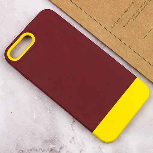 Чехол TPU+PC Bichromatic для Apple iPhone 7 plus/8 plus 5.5 Brown burgundy/Yellow - фото 4