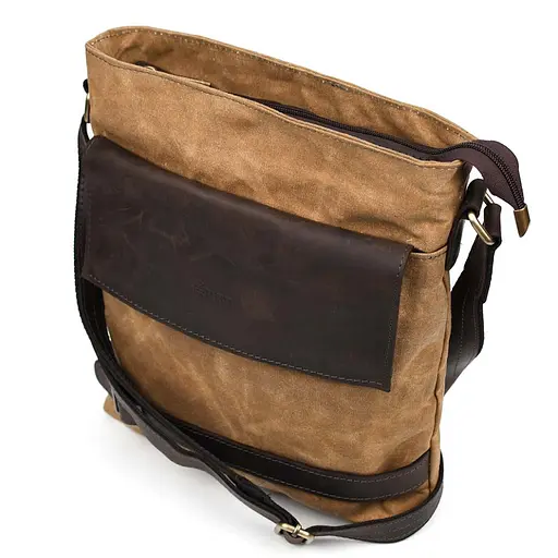 Чоловіча шкіряна сумка через плече TARWA 27х31х8 см sum0026668 - фото 6