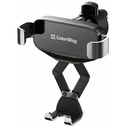 Автодержатель для телефона ColorWay Gravity Mechanical черный в дефлектор воздуховода поворот держателя на 360° CW-CHG18-BK - фото 1