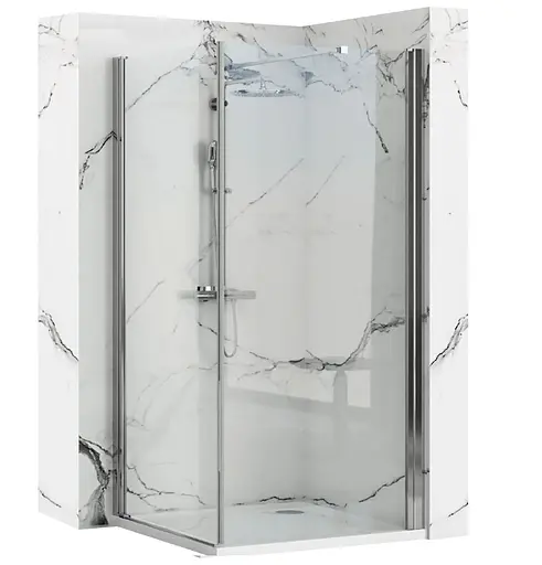Душова кабіна Rea Maxim 80x80 R REA-K0268, Хром, Права, прозорий - фото 1