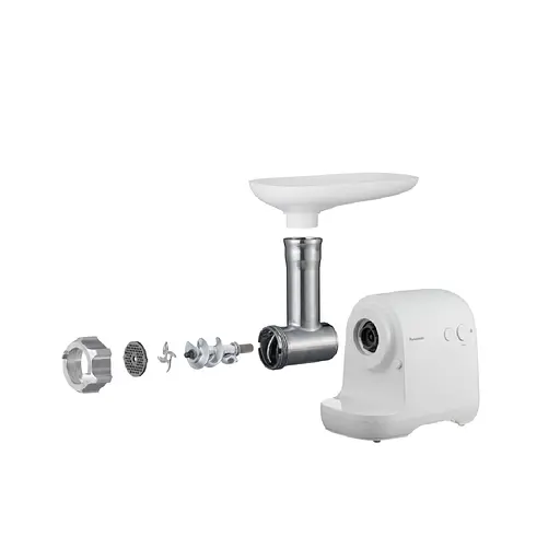 Panasonic Мясорубка, 1700Вт, 3кг/мин, 3 решетки, насадка для кеббе, пластик, белый - фото 4