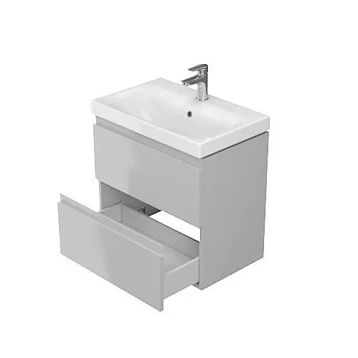 Тумба для ванной комнаты Cersanit CET В03 с умывальником Moduo Slim 50 см Серый UN509-041 30412 - фото 3