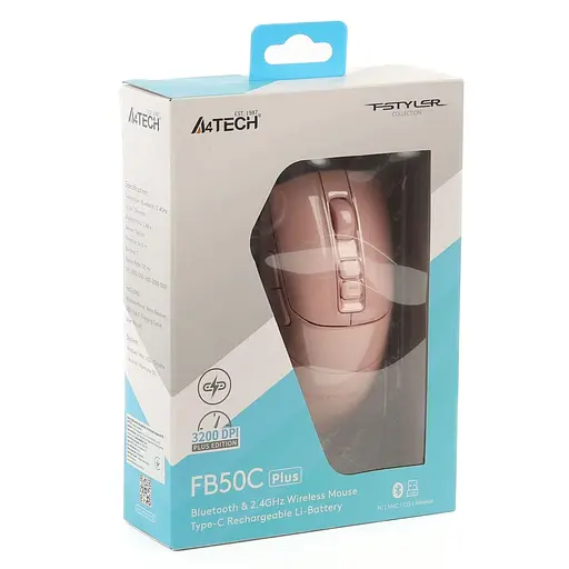 Миша A4Tech Fstyler FB50C Plus (Pink) (FB50C Plus (Pink)) - фото 11