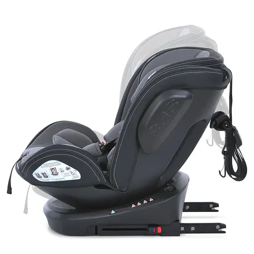 Автокрісло дитяче 0-36 кг ME 1045 EVOLUTION 2 360° ISOFIX/Top Tether з поворотом, Чорно-сіре - фото 12